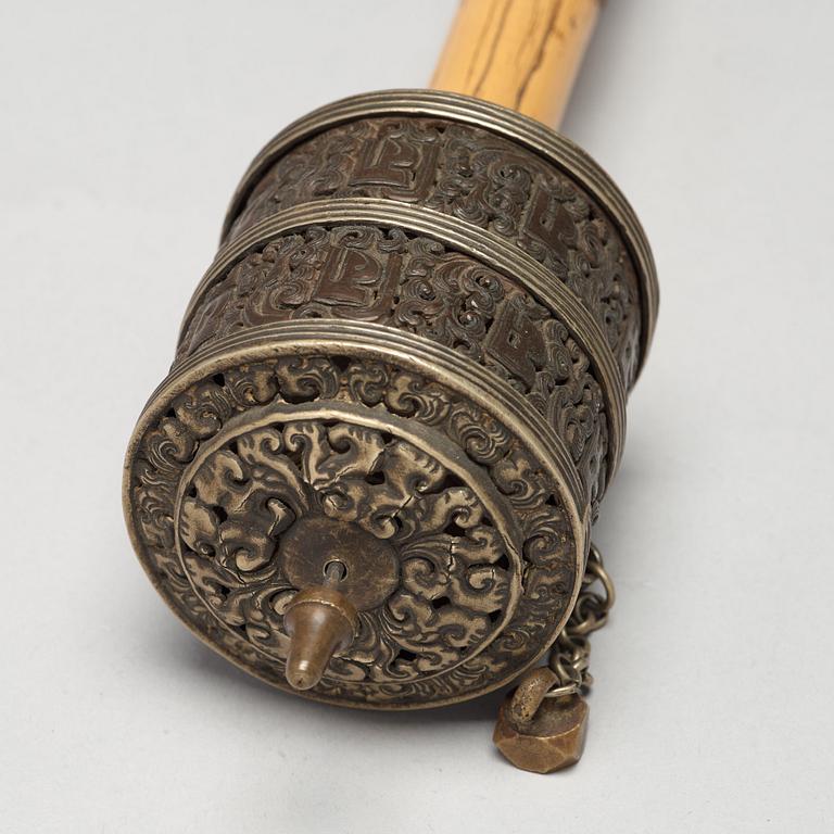 A set of three Tibetan prayer rolls, 19th Century.