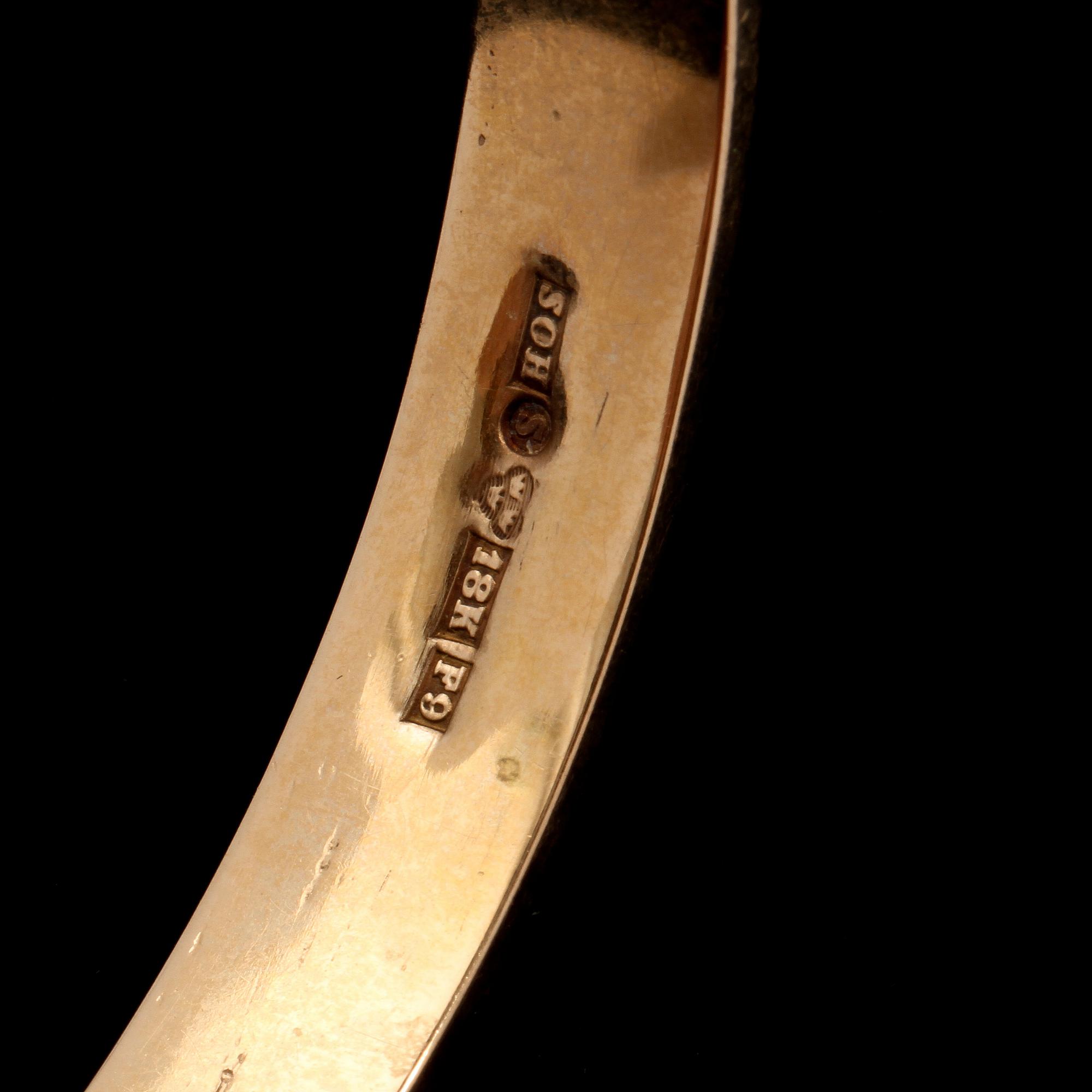 ARMRING, 18k guld, Hildens Guldvaror, Sala, 1953. Vikt 13 g.
