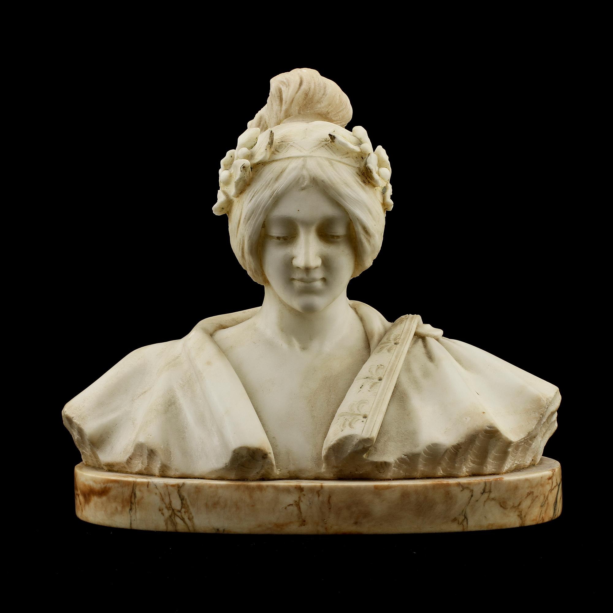 SKULPTUR, alabaster, 1900-tal.