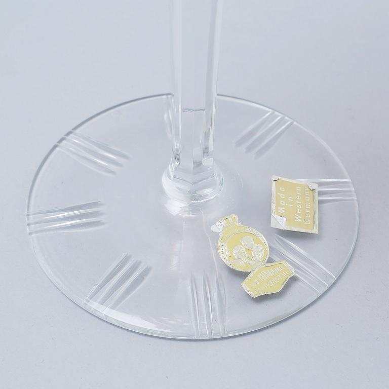 13 bohemian style wine glasses, 20th century.