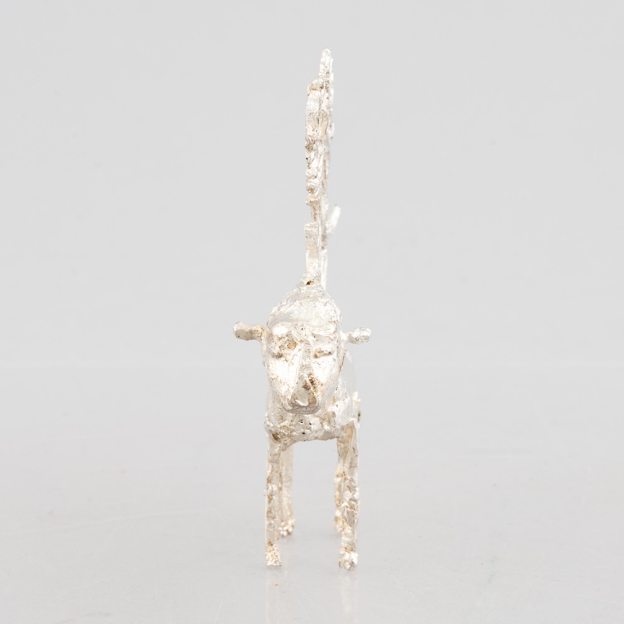 A sterling silver sculpture, mark of Lars Arby, Gothenburg, Sweden 1982.