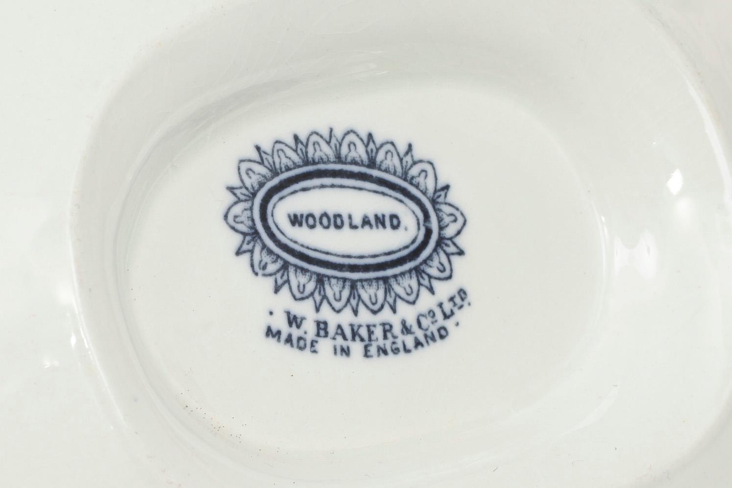 MATSERVIS, 67 delar, flintgods, "Woodland", Baker & Co England, 1800/1900-tal.