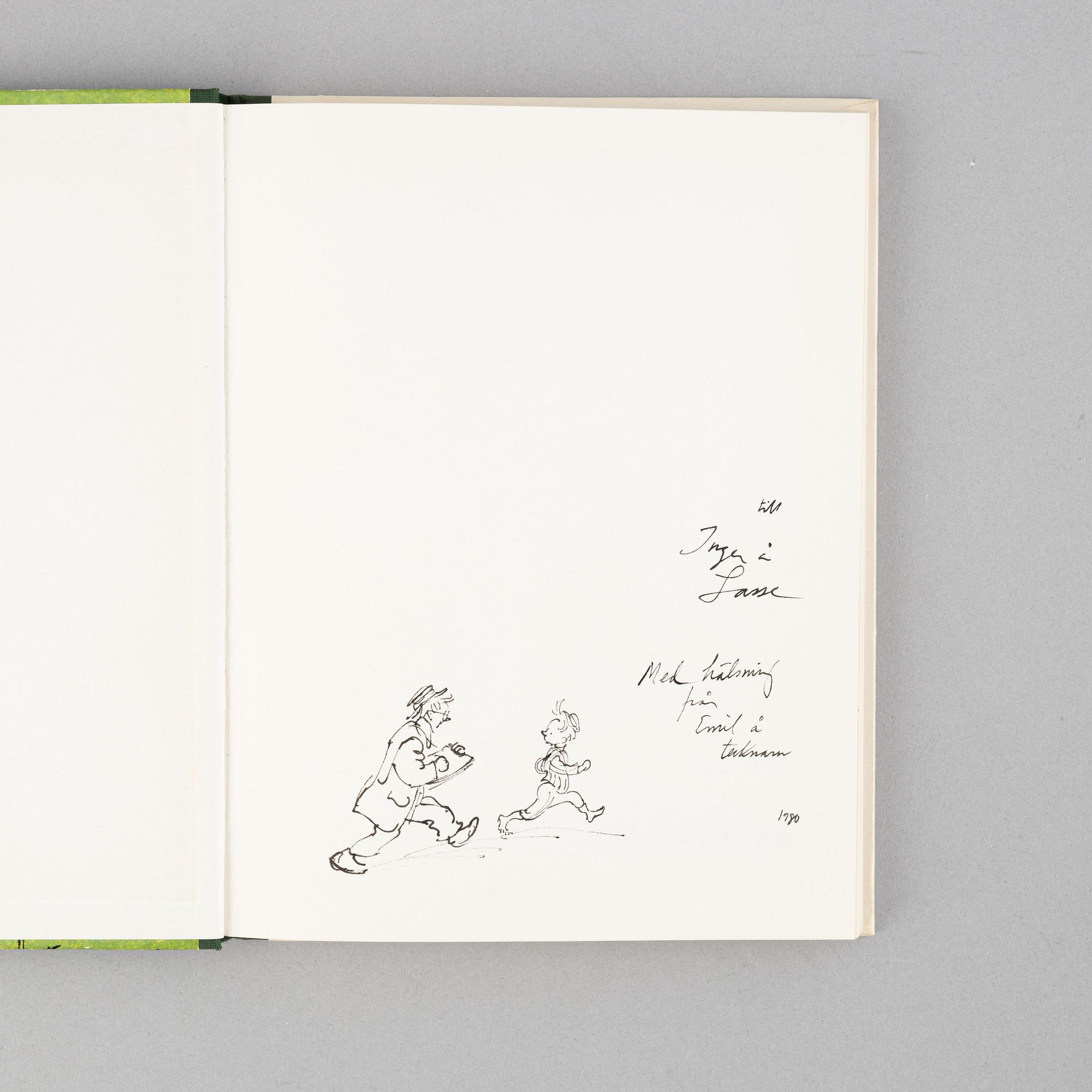 Ten children's books with dedications, including Astrid Lindgren. Provenance: the authors Inger and Lasse Sandberg.