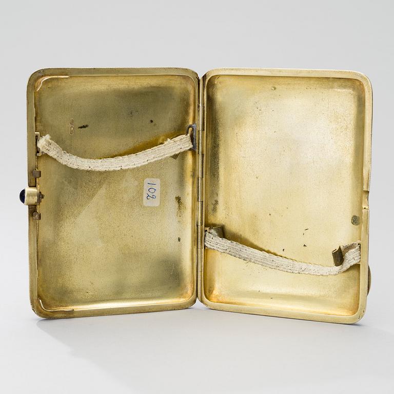 A CIGAR CASE, silver and enamel , Moscow 1908-1917, Varvara Baladanova.