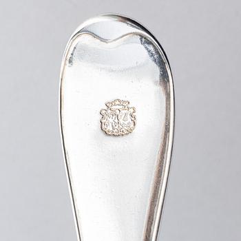 Twelve Swedish 18th century silver spoons, marks of Pehr Zethelius, Stockholm 1794.