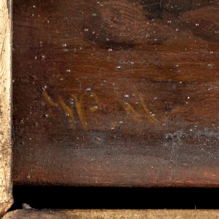 OKÄND KONSTNÄR 1800-TAL , olja på pannå, möjligen Tyskland, ej sign.