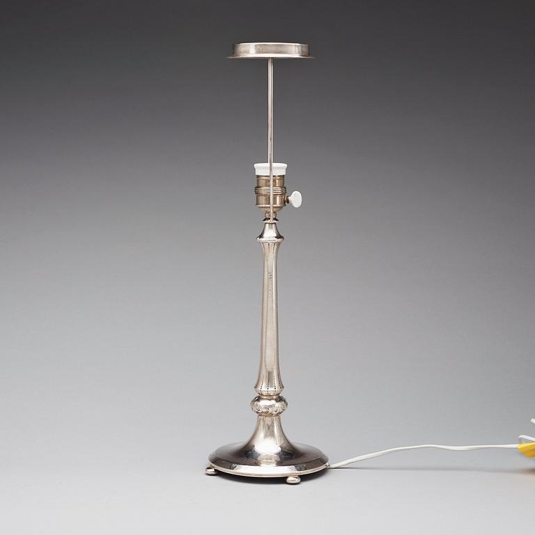 A B.H Edlund silver table lamp, Stockholm 1927.