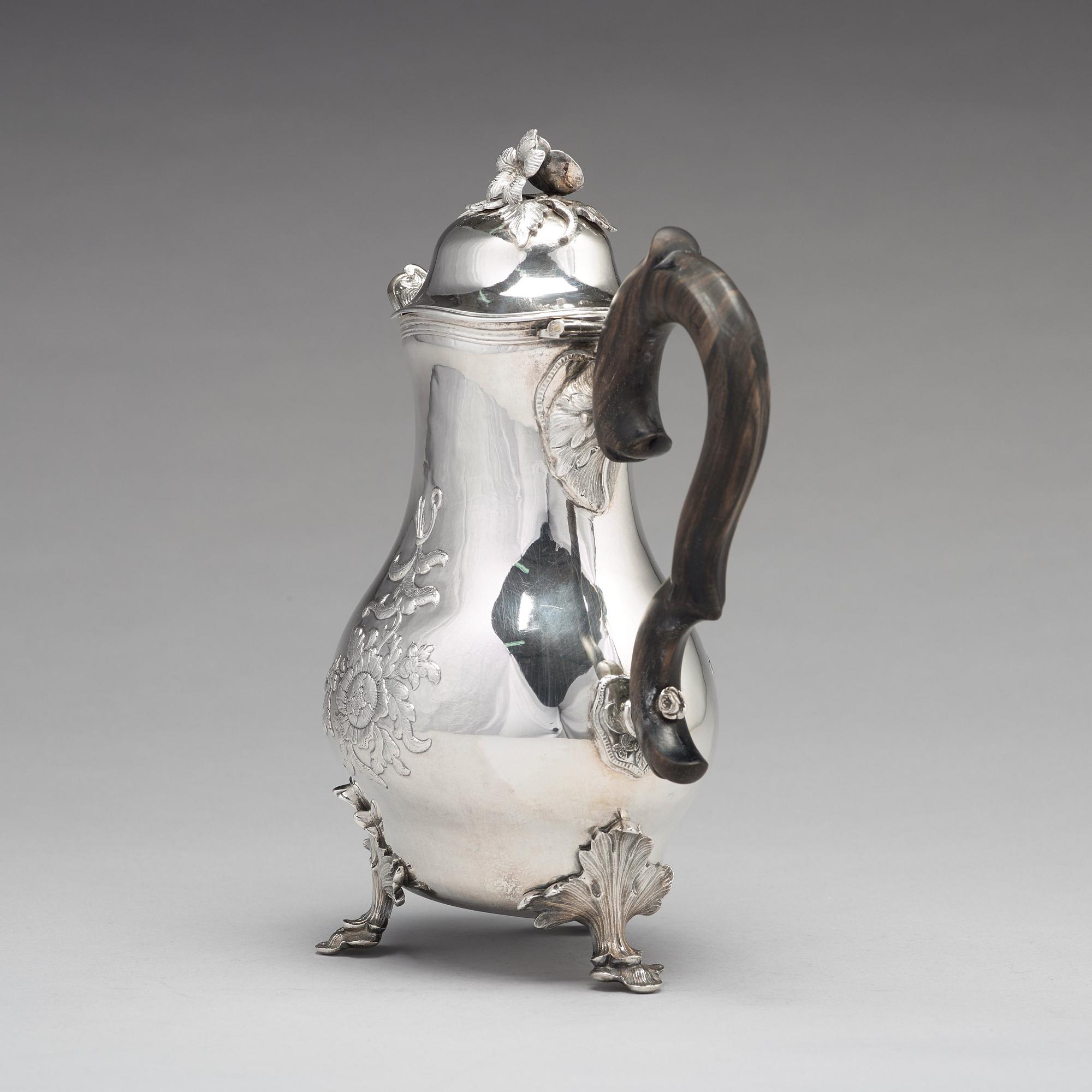 Peter Ohlijn, kaffekanna, silver Karlskrona 1780. Rokoko.