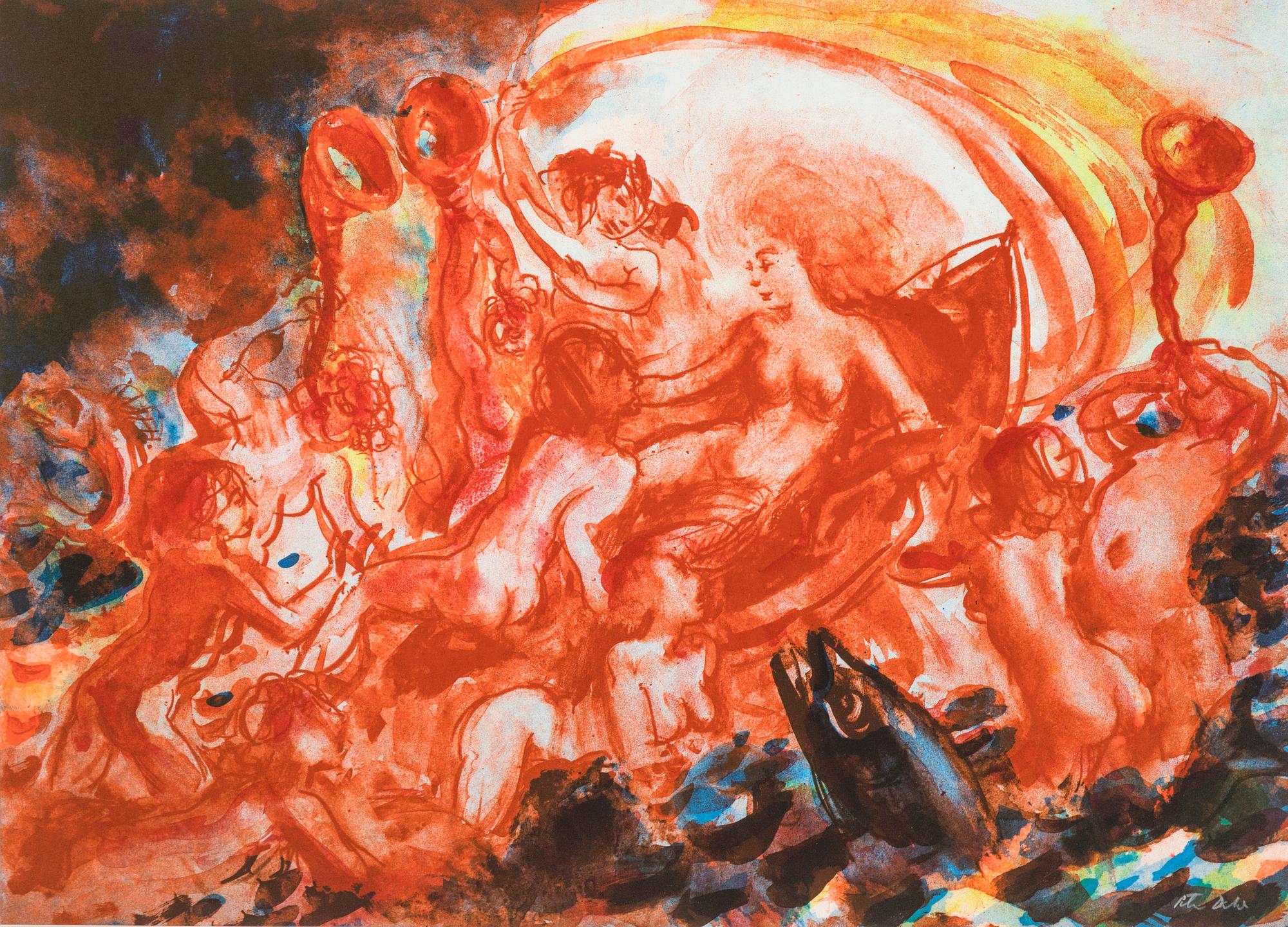 Peter Dahl, lithograph in colours, signed Peter Dahl.