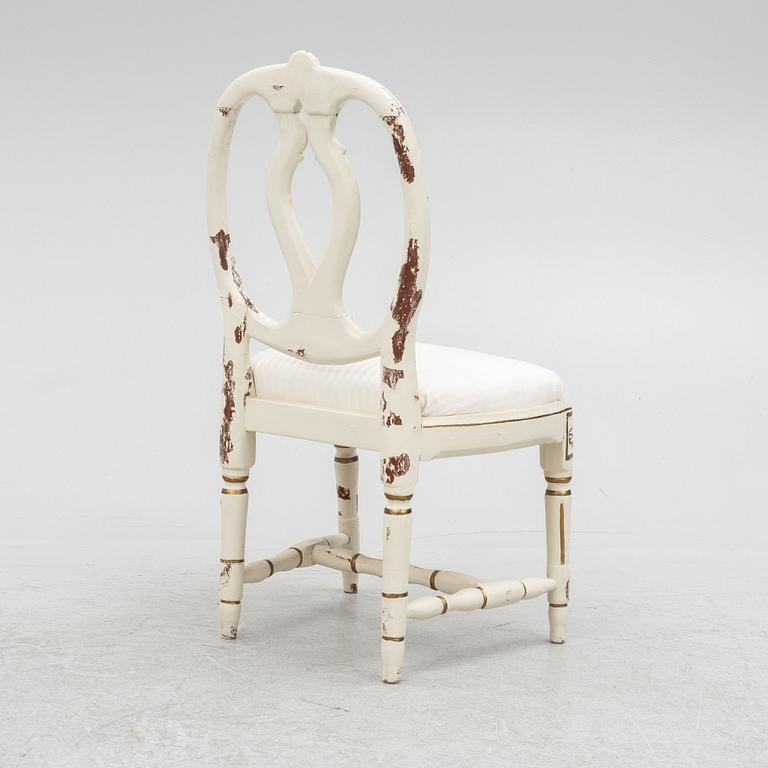 A Gustavian chair, late 18th century.