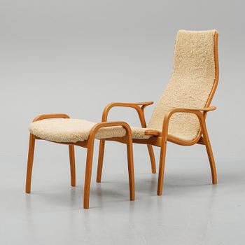 Yngve Ekström, a 'Lamino' easy chair with stool for Swedese, end of 20th century.