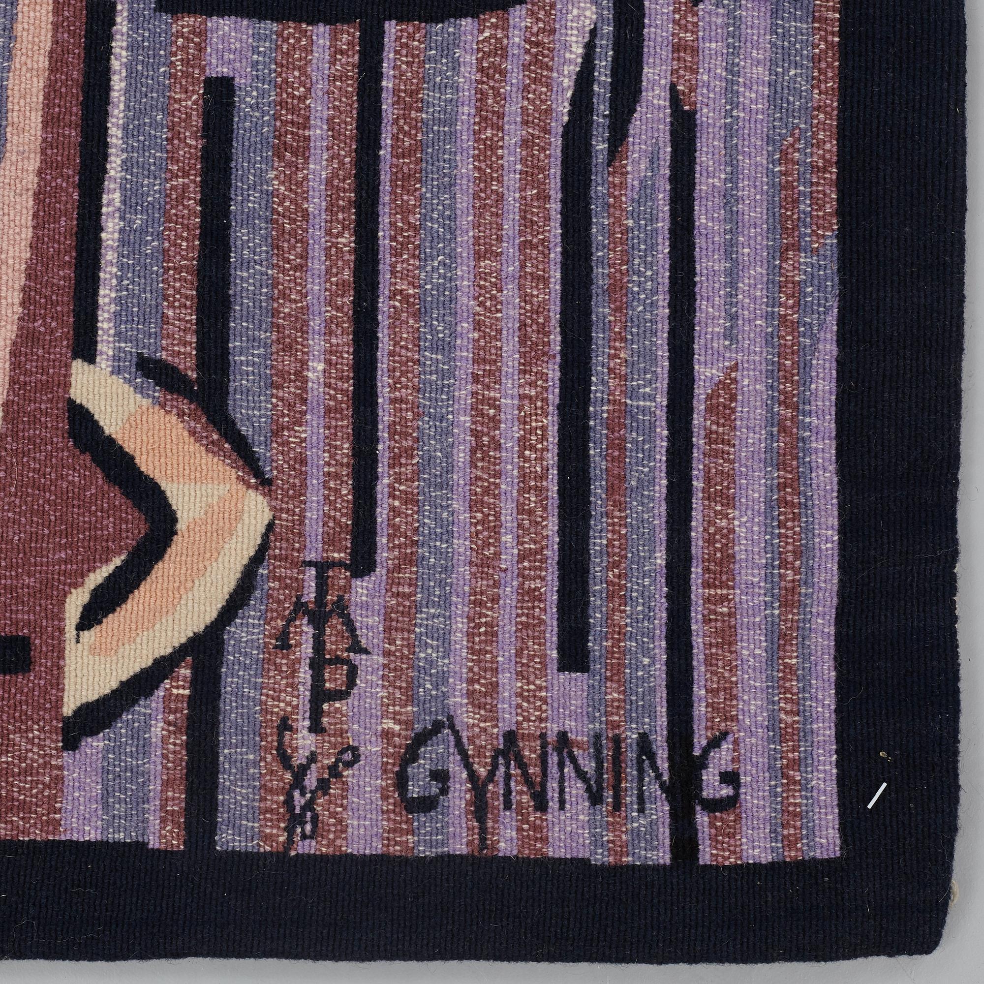 Lars Gynning, A TAPESTRY, flat weave, ca 123,5 x 84 cm,  signerad MTP fino GYNNING.
