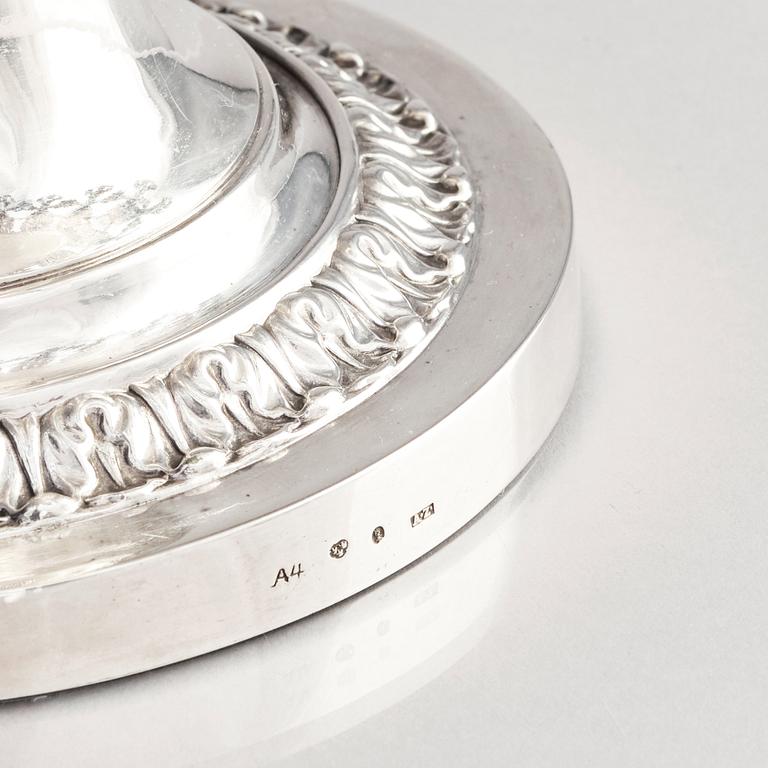 A Swedish 19th century silver tazza, mark of Adolf Zethelius, Stockholm 1831.