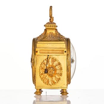 A Swiss ormolu 'pendule d'officer' with alarm by  Robert & Courvoisier (Chaux-de-Fonds, active 1781-1811).