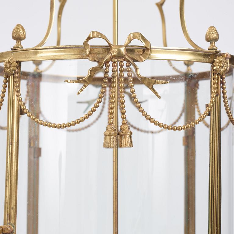 A Louis XVI four-light lantern, late 18th century.