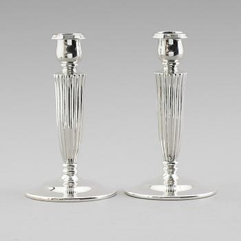 LJUSSTAKAR, 1 par, silver, Jensen, 1900-tal.