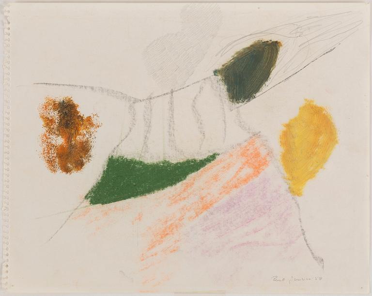 RUNE JANSSON, blandteknik, 2 st, den ena signerad och daterad -50.