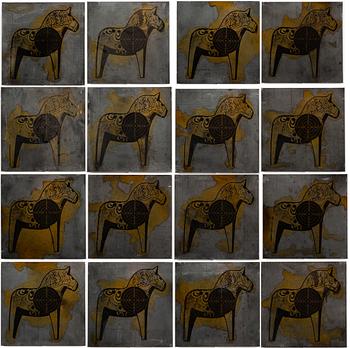 Peter Johansson, "The final solution to the problem of sculpture", polyptyk, 16 delar.