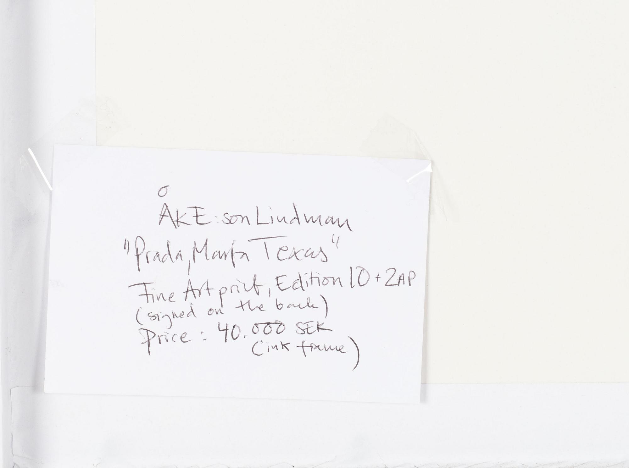 Åke E:son Lindman, "Prada, Marfa, TX", 2015.