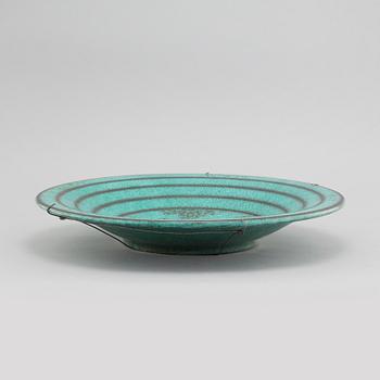 Wilhelm Kåge, an "Argenta" stoneware dish, Gustavsberg 1939.