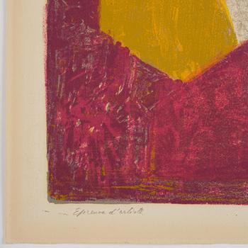 Serge Poliakoff, "Composition rouge, verte, bleu et jaune".