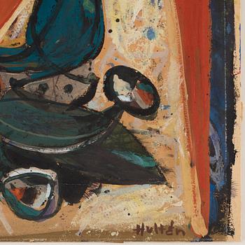 CO Hultén, gouache on cardboard, signed and executed 1942.