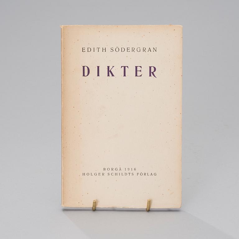 EDITH SÖDERGRAN, "Dikter" (Poems), first edition, Holger Schildts förlag, Borgå 1916.