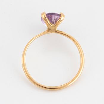 Pear shaped amethyst ring.