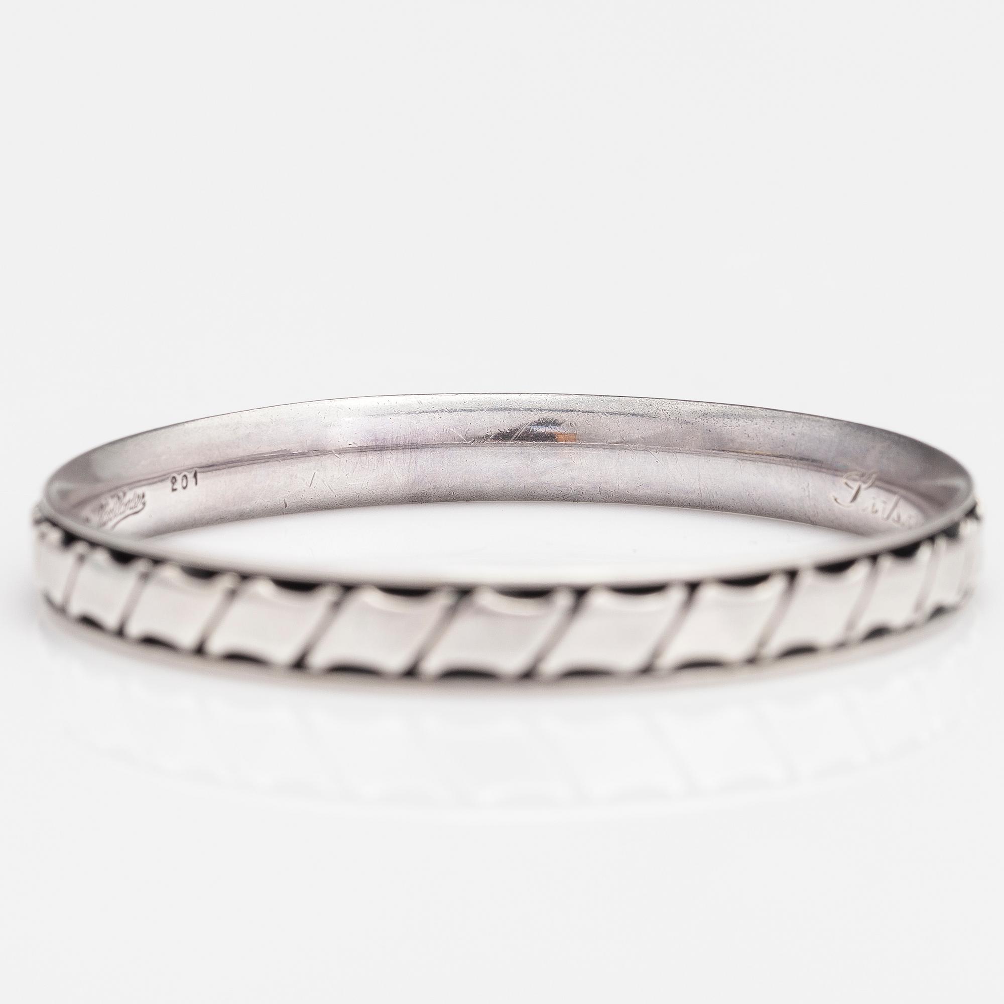 Hans Hansen, armring, modell 201, sterling silver, Danmark.