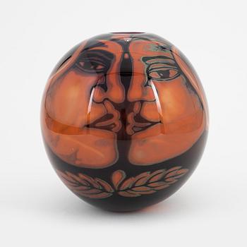 Eva Englund, a 'Graal' glass vase, Orrefors, 1988.