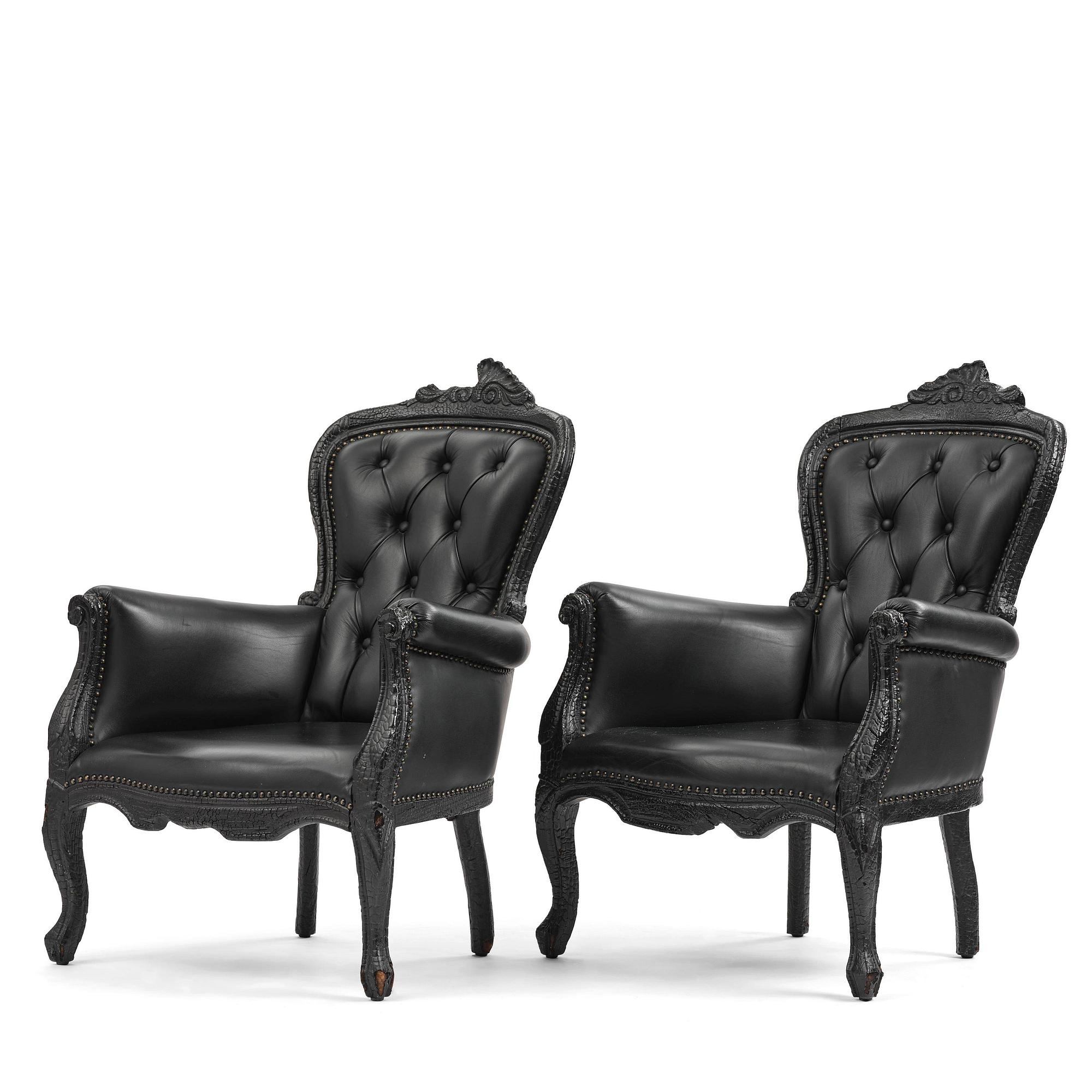 Maarten Baas, a pair of “Smoke Armchairs”, Moooi, the Netherlands, post 2002.
