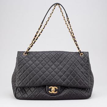 Chanel, a black, quilted leather 'Timeless Flap Bag XXL', 2017-2018.