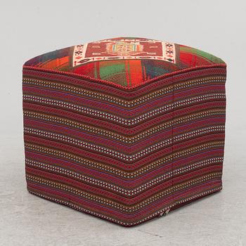 A footstool, kelim, contemporary.