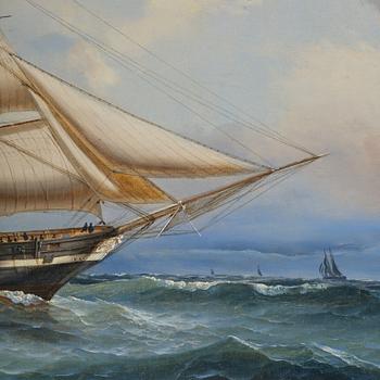 Carl Julius Emil Olsen, Steam frigate under sail.