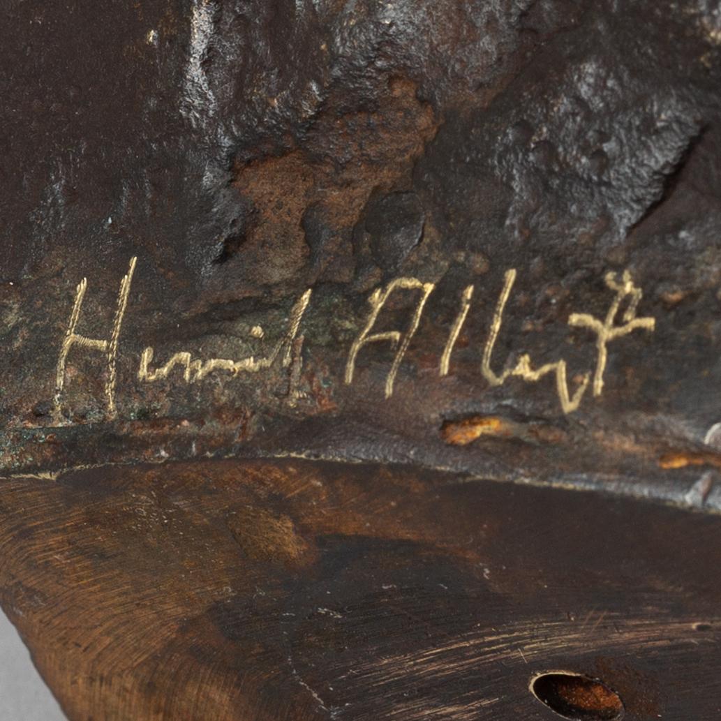 Henrik Allert, skulptur, brons, signerad. Höjd 7 cm.