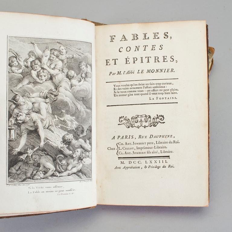 BOKPARTI, 7 vol, bla Myrthen och Cypresser av Carl Eldh, 1725, Poëmatum av Gustaf Lithou, 1734.