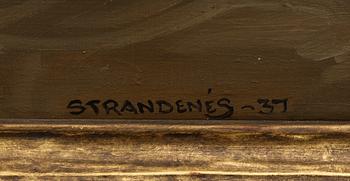 OKÄND KONSTNÄR, olja på duk, signerad Strandenés och daterad -37.