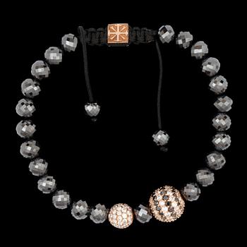 A black diamond bead bracelet, tot. 40 cts.