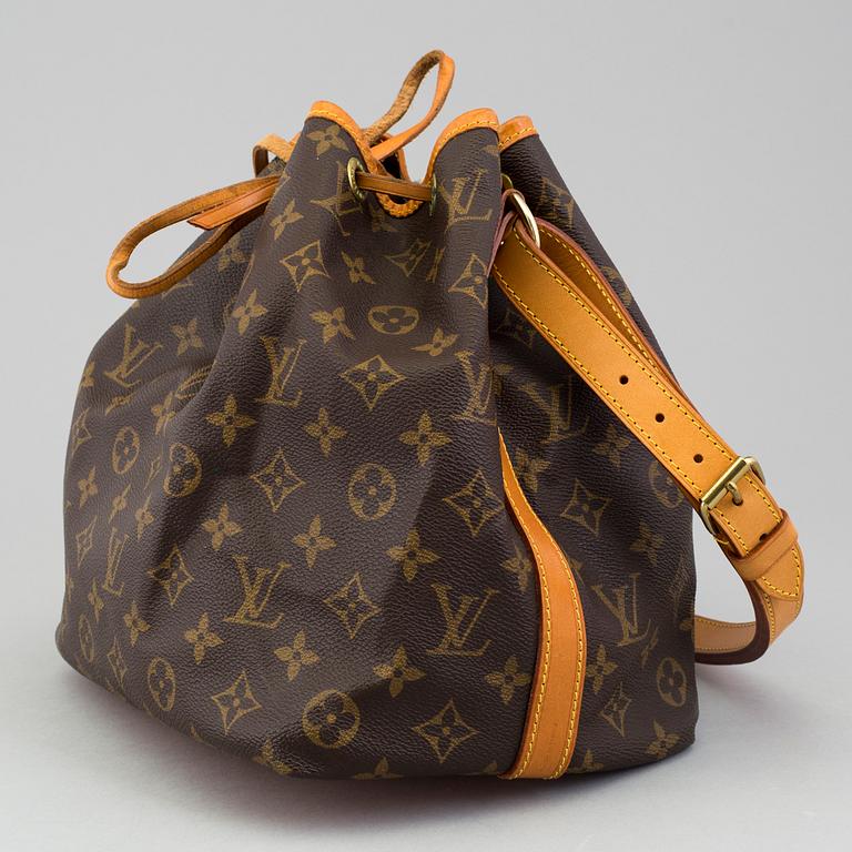 A "Petit Noé" monogram canvas handbag from Louis Vuitton.