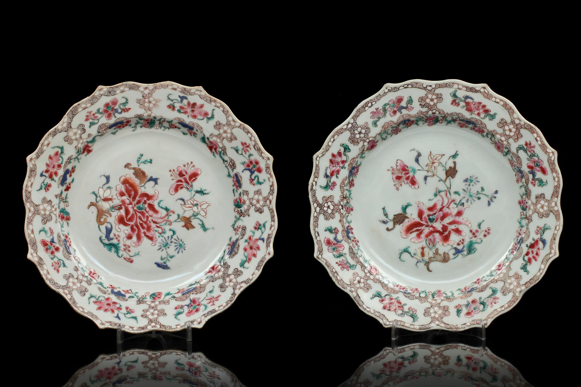 TALLRIKAR, 4 st. Porslin. Kina 1700-tal.