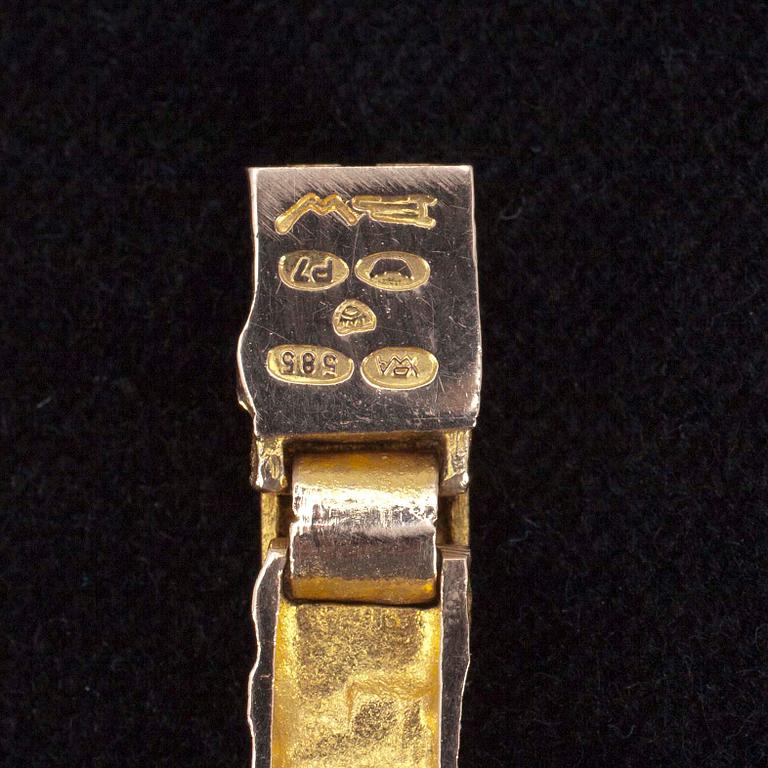 ARMBAND, guld 14K, Björn Weckström, Lapponia, Helsingfors 1968. Tot. vikt ca 20,5 gr.