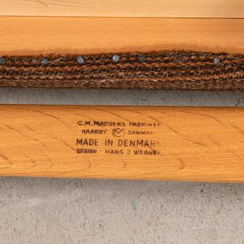 Hans J. Wegner, chairs 6 pcs "W2" CM Madsen Denmark 1960s.