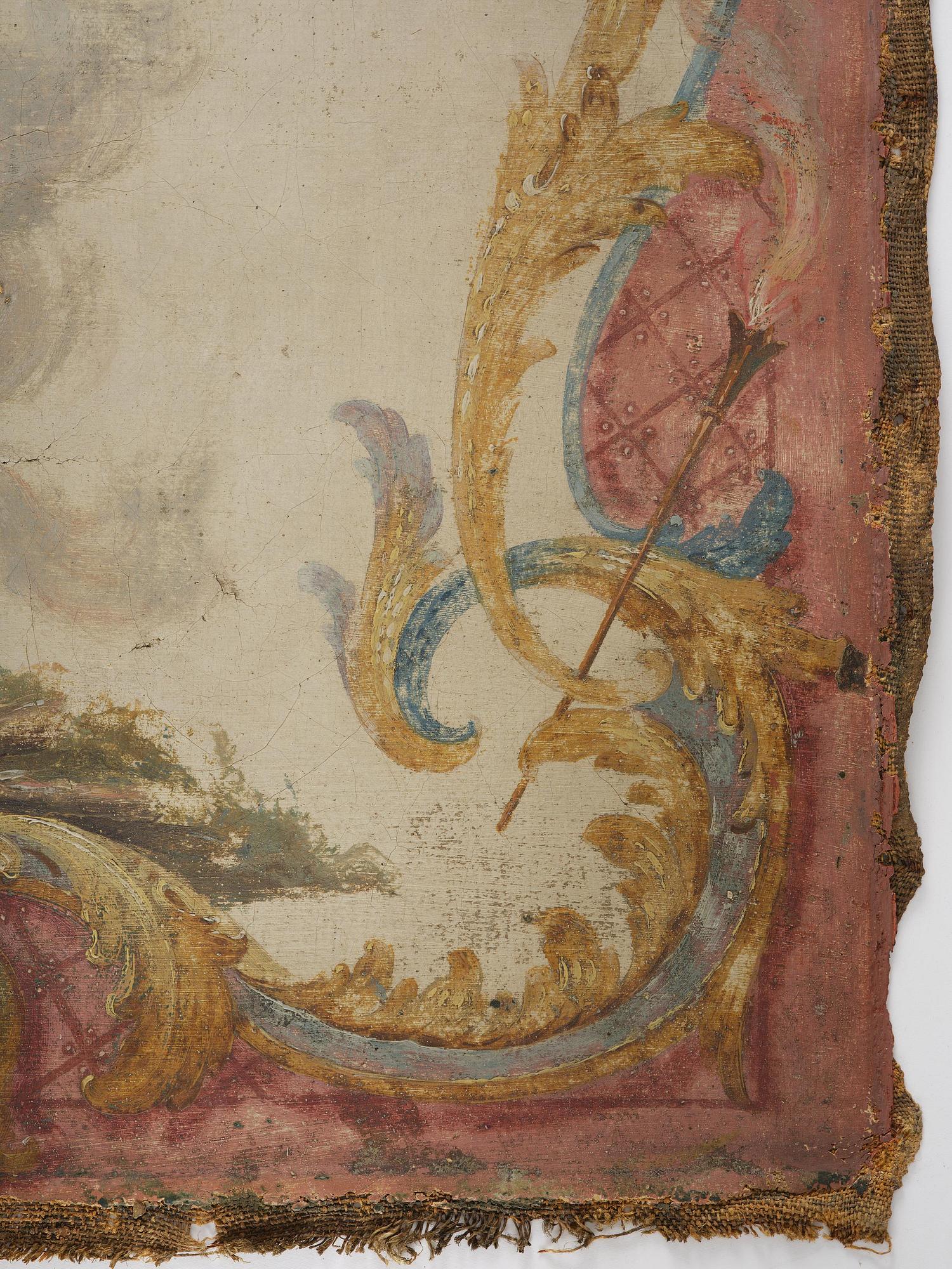 Lars Bolander, attributed to, Pastoral with shepherd and shepherdess, a pair, door overpanels.