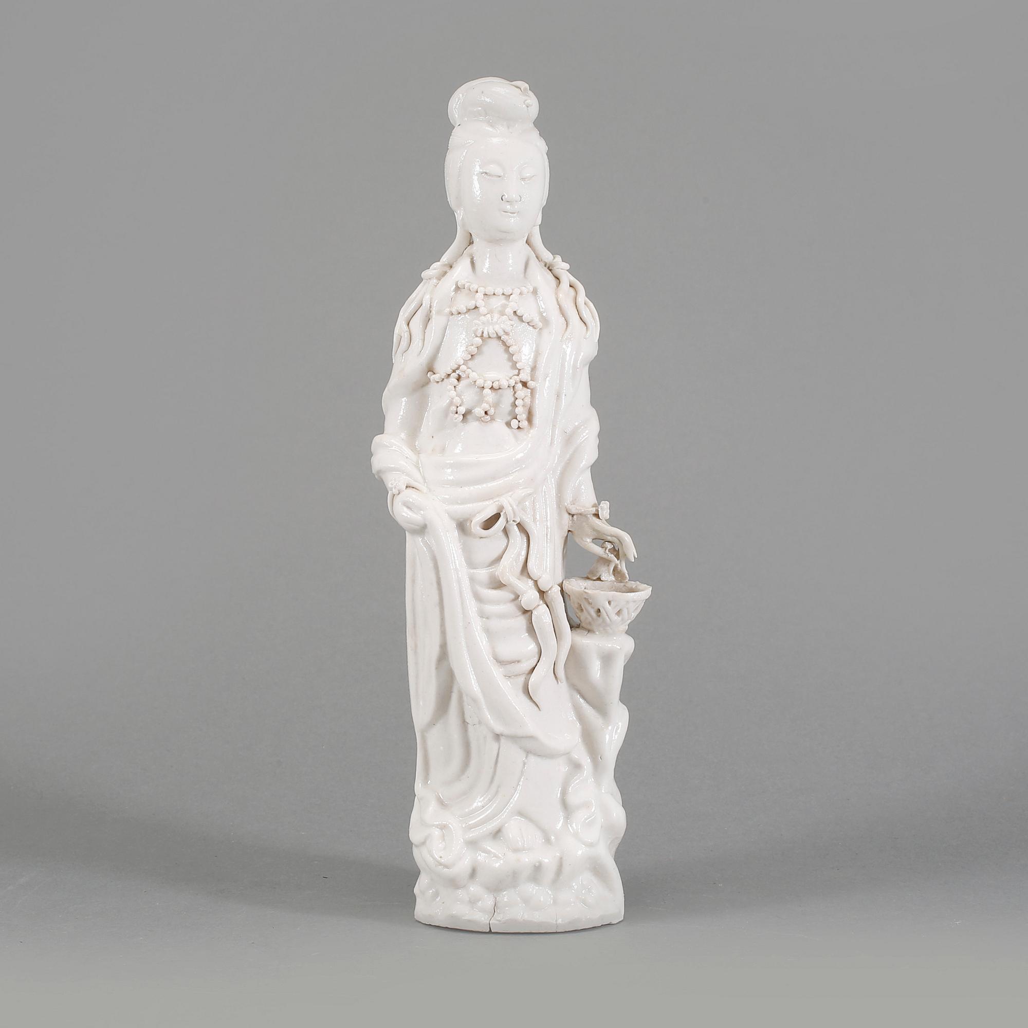 FIGURIN, porslin, blanc de chine, Kina, 1700-/1800-tal.