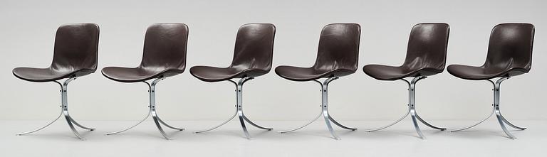 Poul Kjaerholm, a set of six "PK9" chairs, edition E Kold Christensen Denmark.