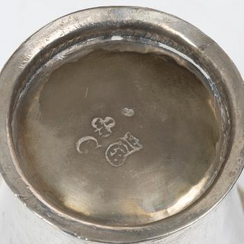 A Swedish silver beaker, mark of Johan Wennerwall, Gothenburg 1761.