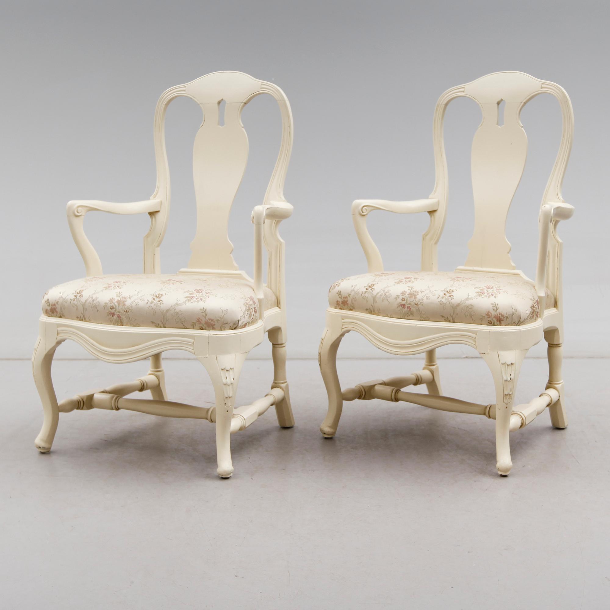 KARMSTOLAR, 1 par, rokokostil, 1900-talets första hälft.