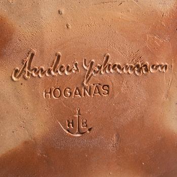 An salt glazed floor vase by Anders Johansson, Höganäs Sweden.