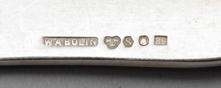 BESTICK, 78 delar, silver, WA Bolin, Stockholm 1950-tal. Vikt med stålblad ca 4269 gram.