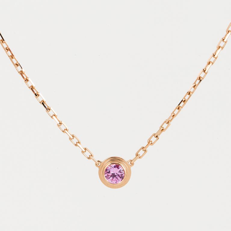 A Cartier 'Saphirs Légers de Cartier' 18K pink gold and pink sapphire necklace.